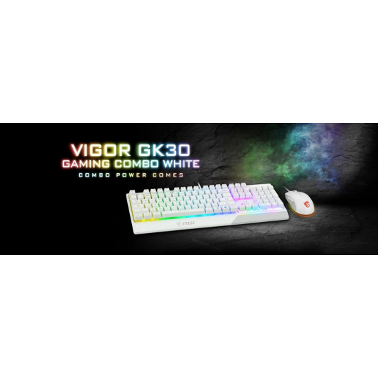 Set Vigor GK30 Combo White Keyboard + Mouse