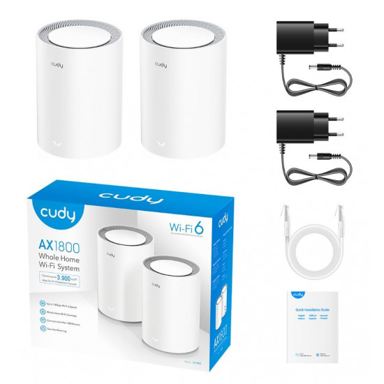 CUDY M3000_W(2-pack) Wi Fi Mesh AX300 2.5GE