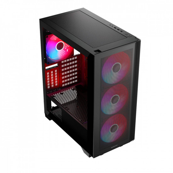 Black CASE MISTRAL ARGB FLOW MIDI USB 3.0x2