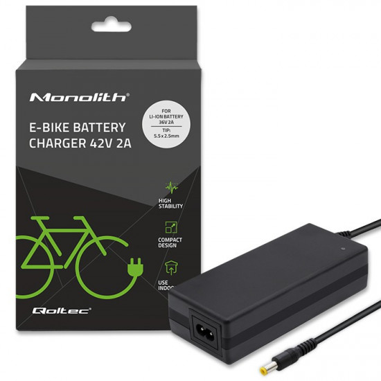 Charger for ebike batteries 36V, 42V, 2A