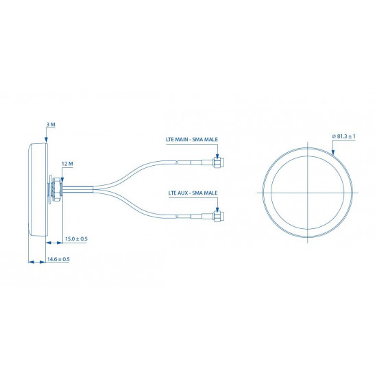 Teltonika COMBO MIMO MOBILE SMA ROOF ANTENNA