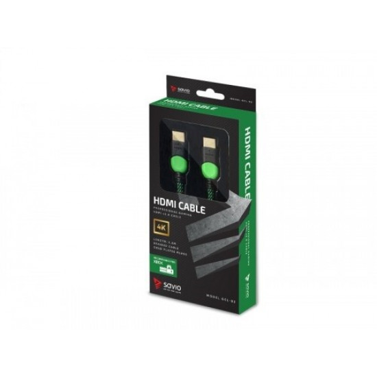 Cable HDMI GCL-03 1.8m, v2.0, braid green