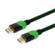 Cable HDMI GCL-03 1.8m, v2.0, braid green