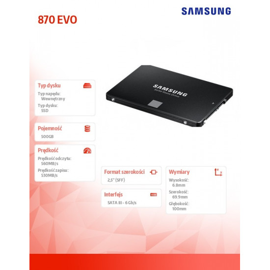 SSD drive 870EVO MZ-77E500B/EU 500GB 