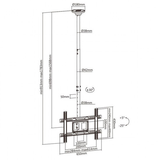 Universal TV Monitor Celling Mounting MC-803