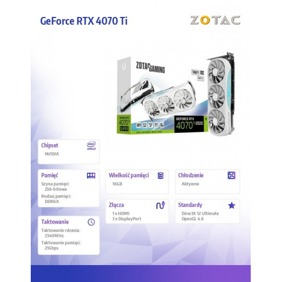 Graphics card GeForce RTX 4070 Ti SUPER TRINITY OC 16GB GDDR6X white