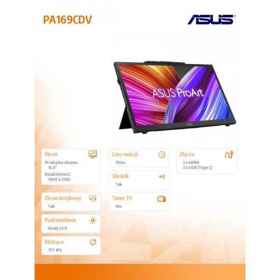 Monitor 15,6 inches PA169CDV IPS 4K UHD USB-C