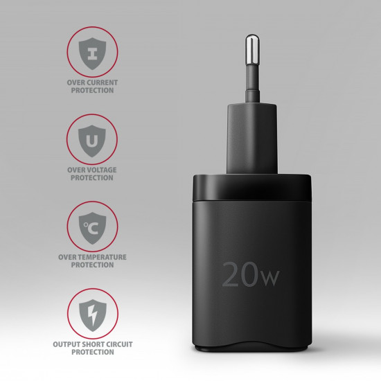 AXAGON ACU-PQ20 PD&QC wall charger 20W black