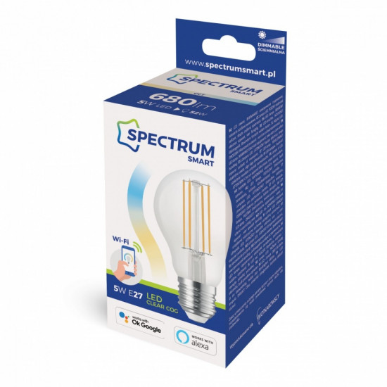 SMART BULB TUYA WIF GLS 5W COG CLEAR CCT+DIM