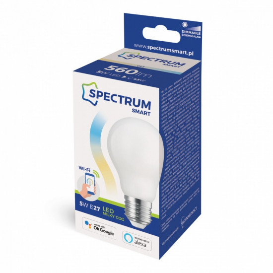 SMART BULB TUYA WIF GLS MILKY CCT+DIM