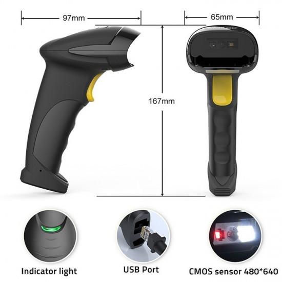 Laser barcode scanner 1D, 2D