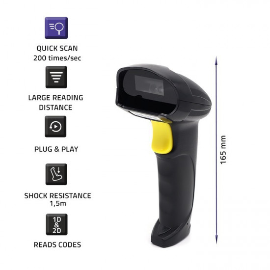 Laser barcode scanner 1D, 2D