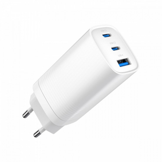 Power Delivery Charger 1xA 2xC GaN 65W White