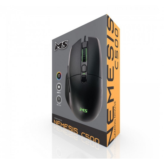 Wired gaming mouse Nemesis C500 8000 DPI RGB LED black