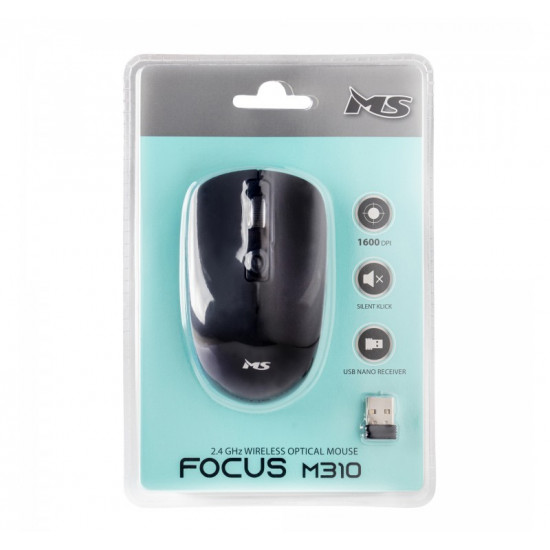 Wireless mouse silent click Focus M310 RF 1600 DPI 4P battery black