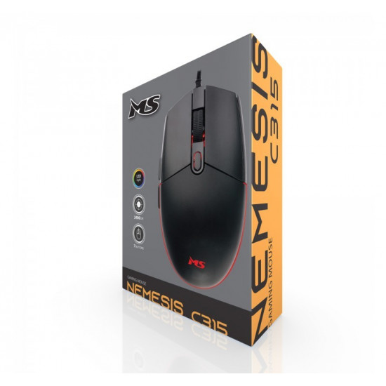 Wired gaming mouse Nemesis C315 2400 DPI programmable buttons black