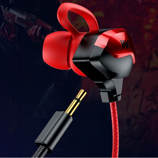 Wired headphones for gamers jack 3,5mm red