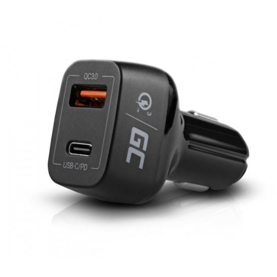 Car Charger USB-C PD 42W, USB QC 3.0