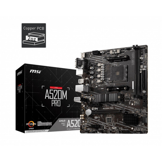 A520M PRO AM4 2DDR4 DP/VGA/HDMI USB3.2 mATX