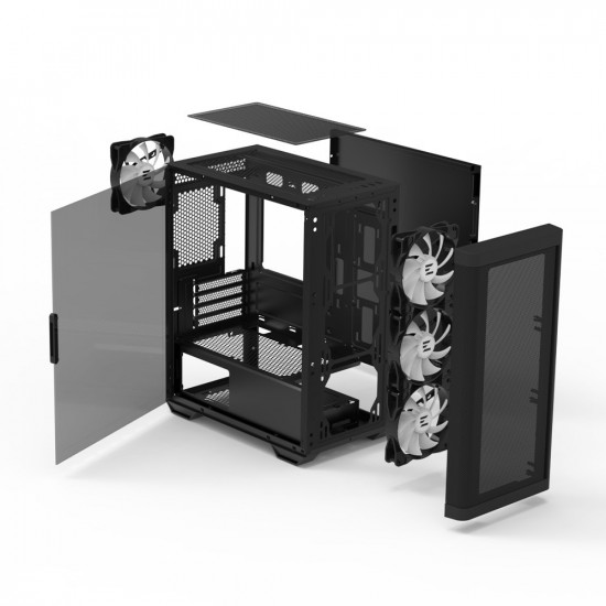 M4 BLACK mATX Mini Tower 4 Fans ARGB 