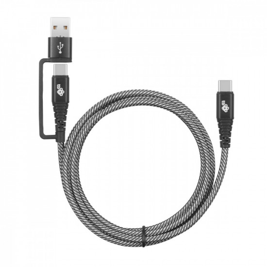 USB A/C - USB C Cable 1,2 m black