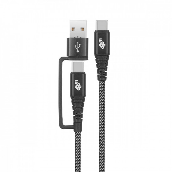 USB A/C - USB C Cable 1,2 m black