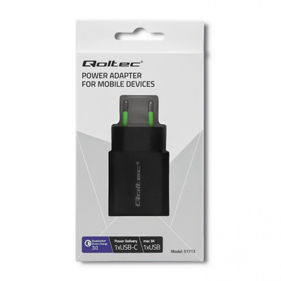 Charger 18W 5-12V, 1.5-3A, USB C