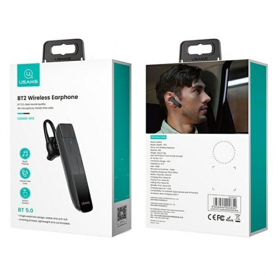 Bluetooth earphone 5.0 BT2 mono black