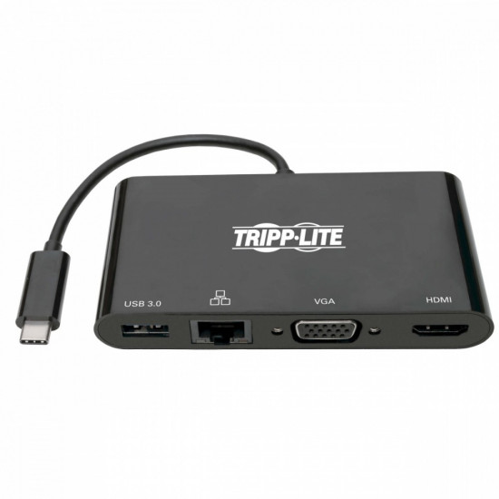 USB-C Multiport Adapter - 4K HDMI, VGA, USB-A, GbE, HDCP, Black U444-06N-HV4GU