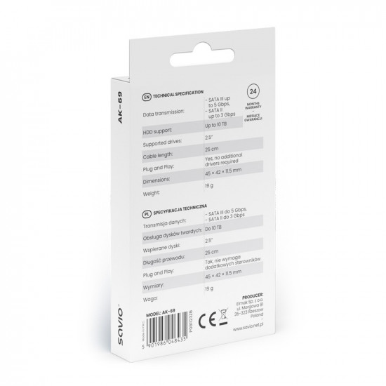 Sata-USB-C Adapter 3.1 SAVIO AK-69