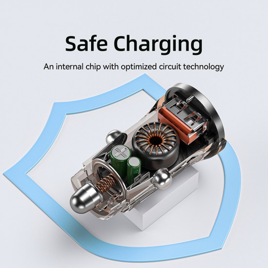 Car charger USB-C&USB-A Fast Charging 30W black