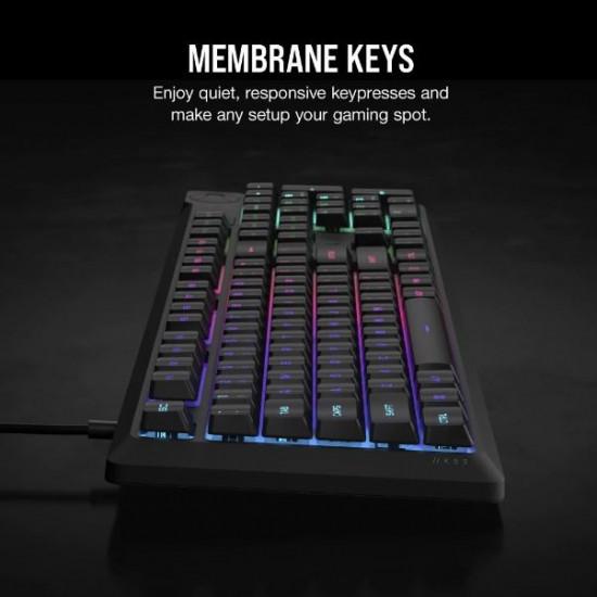 K55 Core RGB black mechanical keyboard