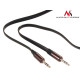 Cable 3.5mm jack, flat 1m, metal plug, black Maclean MCTV-694 B