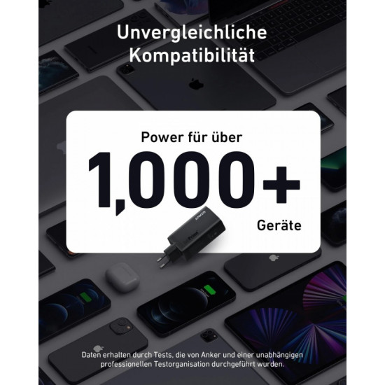 GaN 737 III 2xUSB-C 100 W USB-A 22.5W black