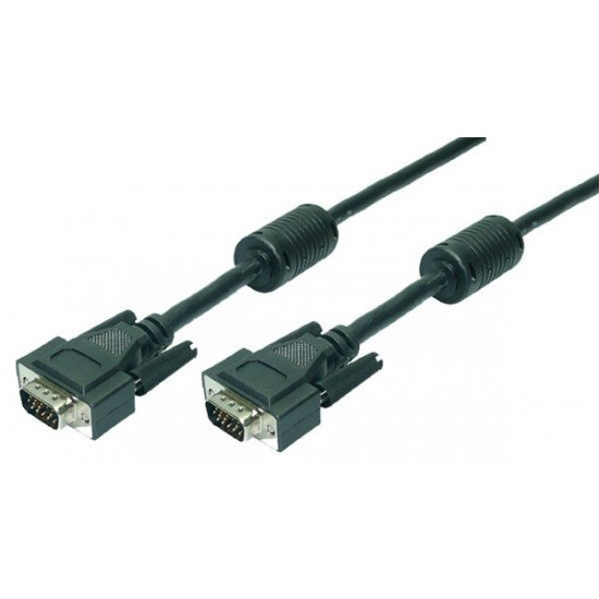 VGA connection cable 2x male, black, 15m