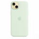 Silicone Case with MagSafe for iPhone 15 Plus - Soft Mint