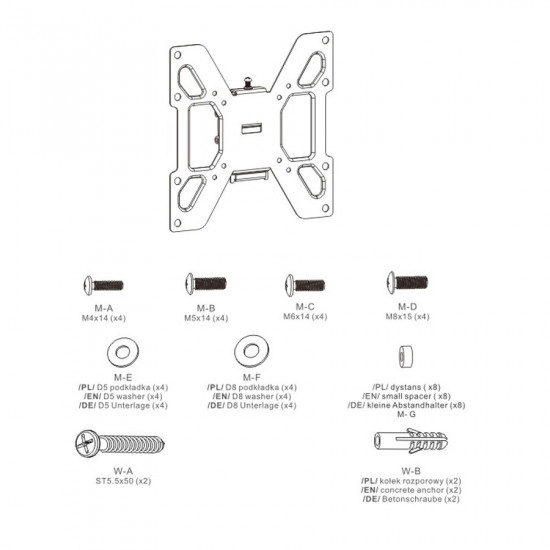 Maclean MC-597 17-37 vesa 200x200 20kg