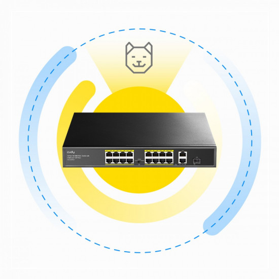 Switch FS1018PS1 16xFE PoE+ 200W 1xSFP