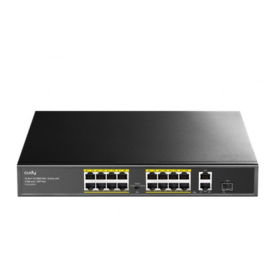 Switch FS1018PS1 16xFE PoE+ 200W 1xSFP