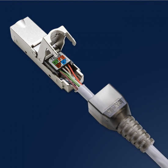 RJ45 toolless STP plug CAT6A, JACK PIN