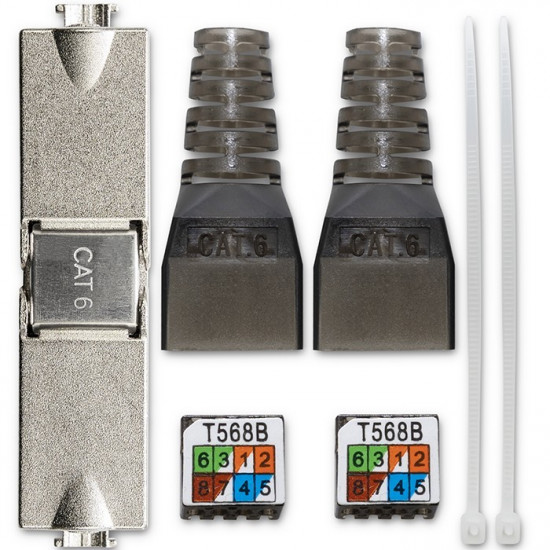 RJ45 toolless STP plug CAT6, JACK PIN