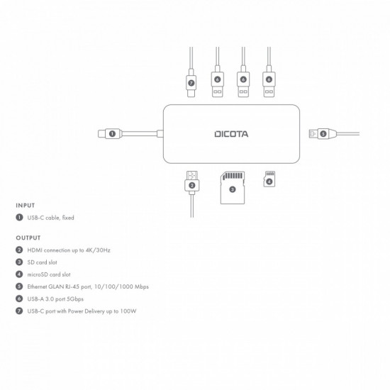 USB-C 8-in-1 Multi Hub 4K PD 100W