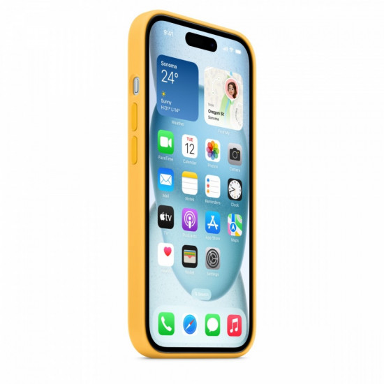 Silicone Case with MagSafe for iPhone 15 - Sunshine