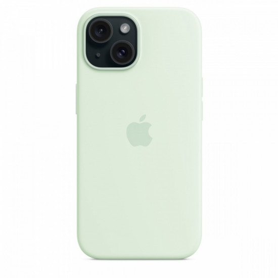 Silicone Case with MagSafe for iPhone 15 - Soft Mint