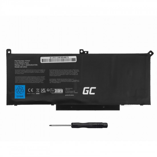 Notebook battery F3YGT 7,6V 6200mAh for Dell Latitude 7280 7290 7380 7490