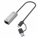 Adapter USB-A/C 3.1 GEN1 RJ45 2,5 Gbps U1313C