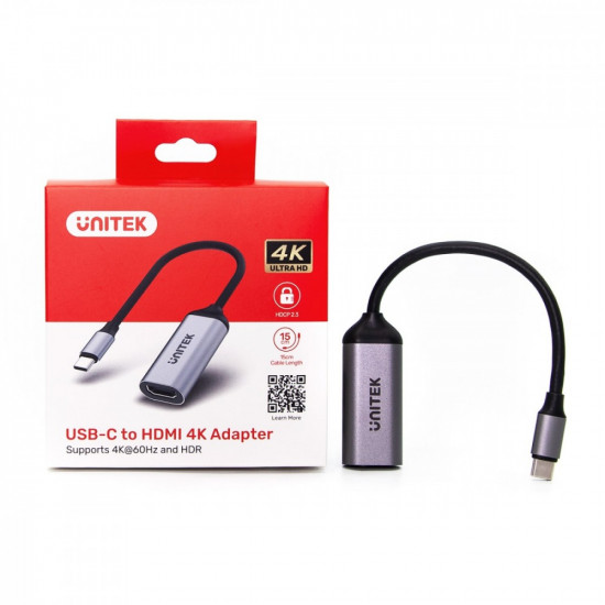 Adaoter USB-C - HDMI 2.0 4K 60Hz M/f V1420A