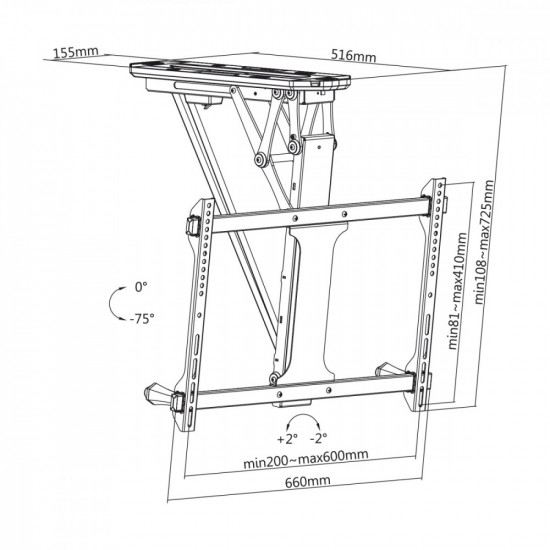 Electric ceiling TV mount Maclean MC-880T