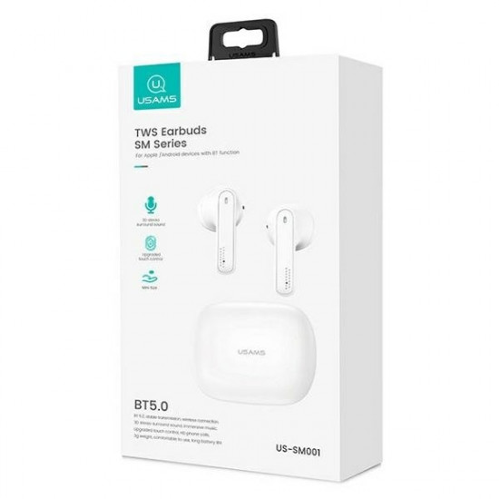 Bluetooth Headphones TW S 5.0 SM Series white