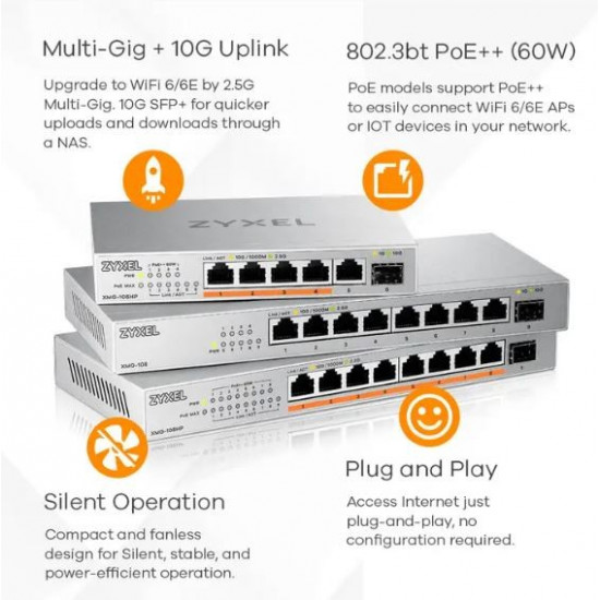 Switch 8P 2,5G+ 1SFP+ XMG-108-ZZ0101F